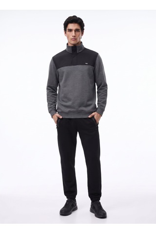 Jeep Antrasit Erkek Dik Relaxed Blok Sweatshirt C4wm-swt4228
