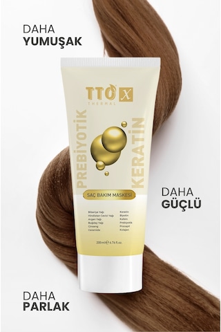Tto X Prebiyotik Saç Bakım Maskesi Biberiye Yağı Keratin Argan Yağı Biyotin
