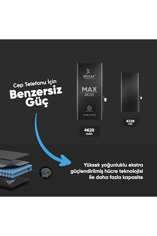 Woyax Apple Uyumlu iPhone 15 Plus Premium Batarya 4620 Mah Yüksek Kapas