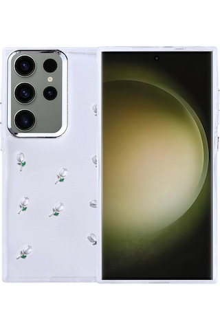 Samsung Galaxy S25 Uyumlu Ultra Kılıf Airbag Tasarımlı Simli Şeffaf Kutup Kapak