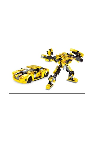Ausini Titan Form Heroes 244 Parça 2 İn 1 Araca Dönüşen Sarı Robot