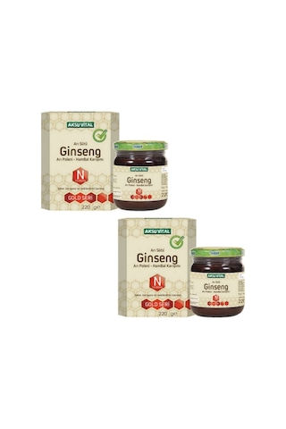 Aksu Vital Gold N 13.000 MG Ginseng Arı Sütü Arı Poleni Ham Bal Karışımı 2 x 220 G