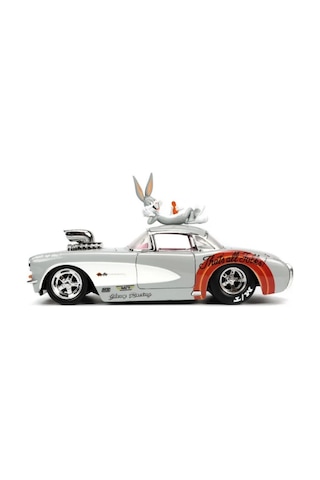 Jada Looney Tunes Bugs Bunny Figürü Ve 1957 Chevrolet Corvette Model Aracı