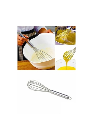 Paslanmaz Çelik 25cm Çırpıcı Yumurta Süt Karıştırıcı Hamur Çırpıcı Metal Saplı Lüx Çırpıcı Renkli