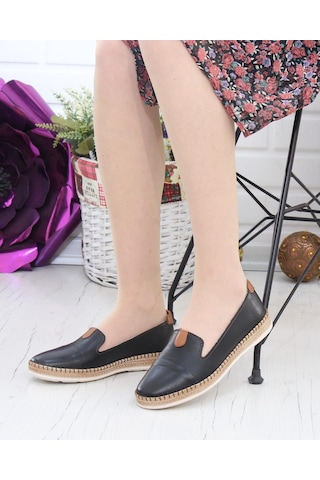 Nesil Shoes Syg P01 Siyah Hakiki Deri Kadın Ayakkabı-siyah Siyah