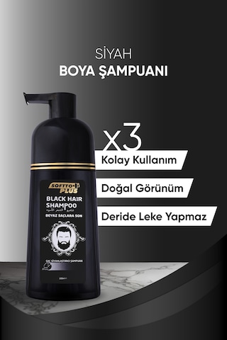 Black Hair Beyaz Saçlar Için Saç Siyahlaştırıcı Doğal Görünümlü Şampuan 350ml
