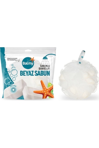 Balmy Beyaz Sabunlu Banyo Lifi Beyaz
