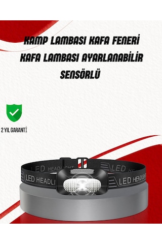 Ayarlanabilir Kafa Lambası Type-c Şarjlı Kompakt Kamp Lambası Çok Renkli