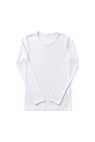 Öts Erkek Çocuk %100 Pamuk T-shirt Uzun Kollu Ribana Günlük Giyim Kombin 7016 Beyaz