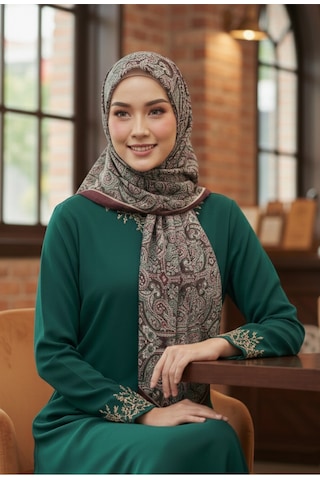 Eyfel Pamuklu Soft Özel Seri Şal Etnik & Çiçekli Desen, Orjinal, Tesettür Giyim, Yeni Koleksiyon Bordo