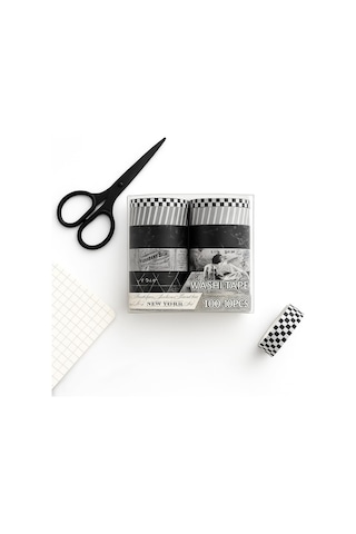 10'lu Washi Bant Seti Dekoratif, Renkli Ve Desenli Bantlar / Hobi, Bullet Journal, Scrapbook Kullanımı İçin - M1 1