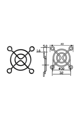 100pcs Çok Metal Çelik 40mm 4cm Siyah Fan Koruyucu Parmak Koruma Izgara Net