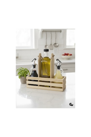 Ahşap Doğal 3lü 2+1 Set Yağdanlık Ve Sosluk Takımı Set Ihlamur - Kavak 1 Set Ahşap