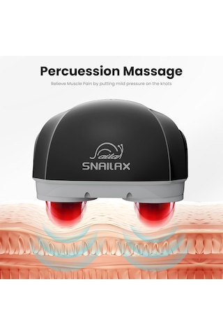 Snailax Kablosuz El Masajı, Isı İle, Boyun, Sırt, Omuz, Baldır, Bacaklar İçin Derin Doku Perküsyon Masajı, 3 Takım İki Döner Başlık, Kadınlar, Erkekler İçin Hediyeler