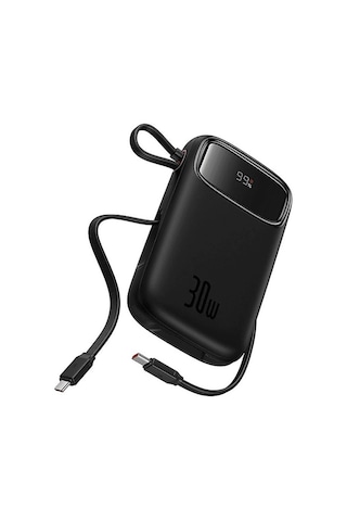 Baseus Qpow2 30w 10k Taşınabilir Şarj Cihazı Siyah Siyah