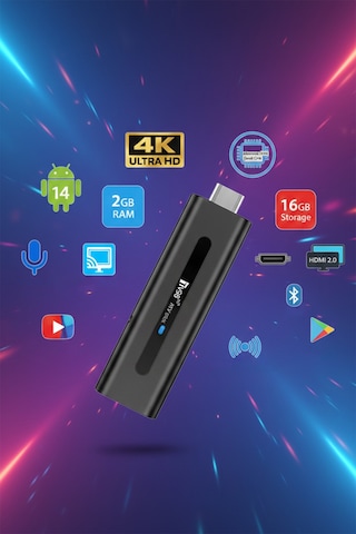 Android 14 Tv Stick 4k Ultra Hd Dual Wifi Bluetooth Akıllı Tv Dönüştürücü