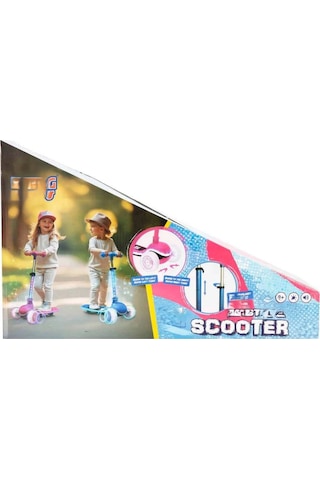 Sesli Ve Işıklı 3 Tekerlekli Katlanabilir Scooter Mavi