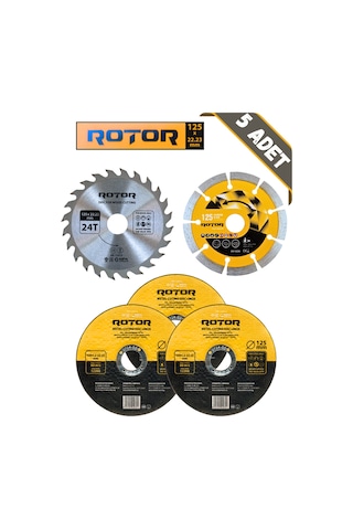 5li Disk Seti 125x22,23 Metal+seramik+ahşap 5 Parça