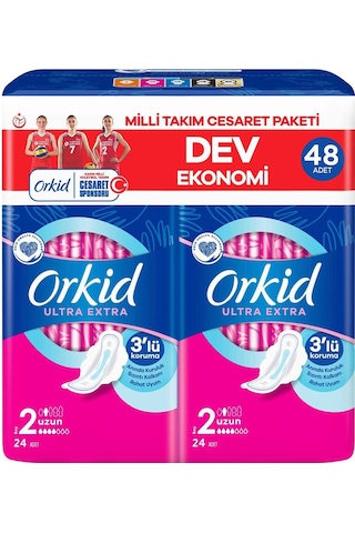 Ultra Extra Uzun Ped Cesaret Paketi 48x3 144 Adet