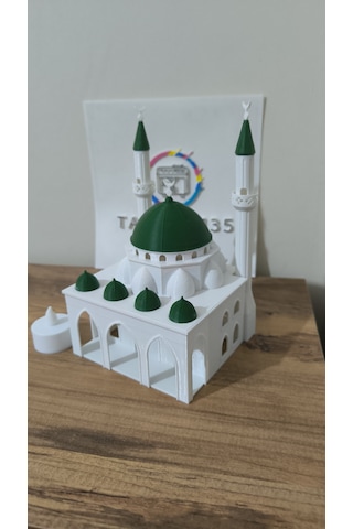Çift Minareli Cami Modeli Tealiğht Mum İle Gönderim