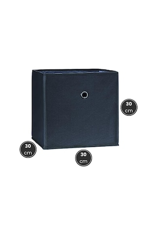 3'lü Çamaşır Oyuncak Raf Düzenleyici Set, Kapaksız Dolap İçi Saklama Kutusu 30x30x30cm 3 Adet Antrasit
