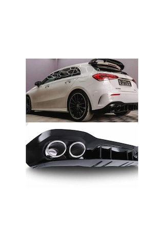 Mercedes A Serisi W177 Hb A35 Amg Arka Difüzör 2019-2023 Arası Uyumlu Çift Çıkışlı