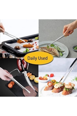 Mangal Maşa Cımbızı Paslanmaz Çelik Mangal Chef Maşası, Profesyonel Mutfak Cımbızı, Uzun Saplı Gıda Cımbızı, Çok Fonksiyonlu Mangal Cımbızı,barbekü Maşası 30 Cm