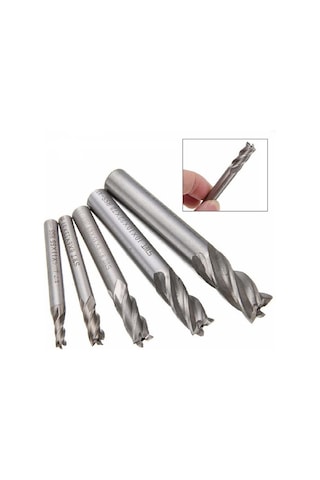 HSS Düz Shank 4 Flüt End Mill Kesici CNC Uç 10 lu Set 1.5mm-10mm
