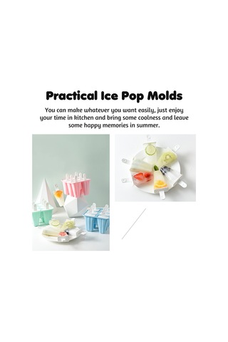 Vkemall Mavi Silikon Dondurma Kalıbı, Uzun Kollü Ve Bağımsız Kapaklı, 10 Bölmeli Buz Çubuğu Formu Çok Renkli