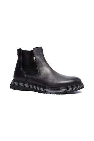 Forelli Komcero 4k1234 Lastikli Kaymaz Chelsi Deri Erkek Bot Siyah