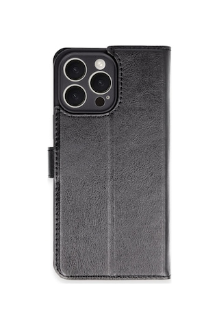 İphone 16 Pro Max Kılıf Trend S Plus Kapaklı Kılıf - Siyah Renk