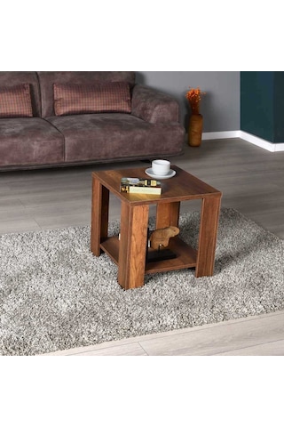 New Line Köşe Sehpa - Koyu Ceviz Oslo Ceviz 50x48x50 Cm Gxyxd
