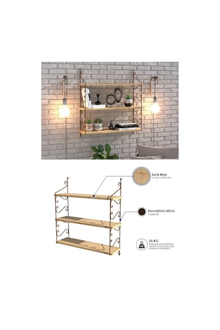 Decormet Seramoni Raf Seti 3 Raflı 200 720 Safir Meşe - Mal Safir Meşe