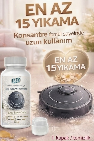 Robot Süpürge Yüzey Temizleme Solüsyonu 3'lü Avantaj Seti 500 Ml Su Haznesi İçin Düşük Köpük Teknolojisi İz Bırakmaz -beyaz Sabun- 3'lü Set