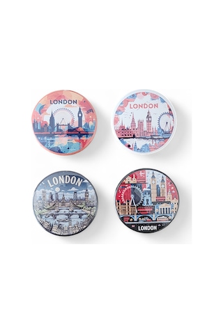 Londra Magnet Set 2 - 4'lü Buzdolabı Magnet London Karışık Renkli