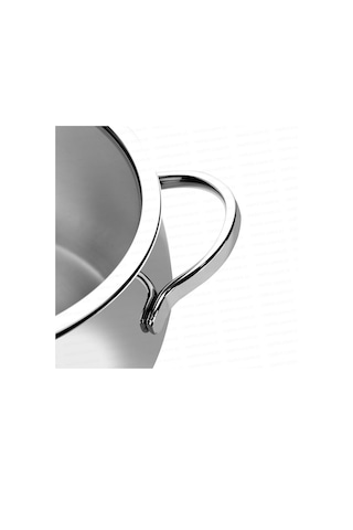 Nehir Silver 16 Cm Derin Tencere - Paslanmaz Çelik Tencere Gri