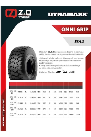 26.5 R25 Omni Grip E3/l3 Otr Radyal İş Makinesi Lastiği