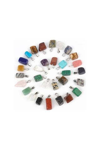 Soulader Doğal Taş Opal Boncuklu Kolye Ucu Charm Seti 5 Parça Düzensiz Şekil El Yapımı Kolye Tasarımı Kadınlar İçin Trend Dıy Takı Malzemeleri Çok REnkli