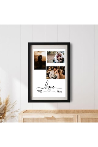 Sevgililere Özel 3 Kolaj Fotoğraflı Yapışkanlı Sök Tak Çerçeve 20x30cm