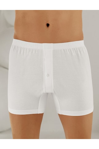 6 Lı Paket Şahinler Penye Pamuk Erkek Boxer Beyaz Me010 Beyaz