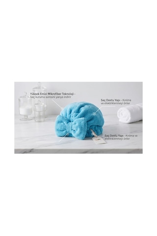 Prenses Peluş Mikrofiber Saç Kurulama Havlusu, Pratik Saç Bonesi - Duş, Makyaj Ve Bakım Saç Wrap Mavi