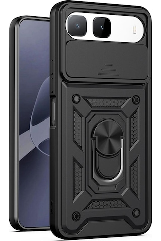 Teleplus İnfinix Hot 60i 5g Kılıf Magnetik Standlı Kamera Korumalı Slide Sürgülü Cover Kapak Siyah Teleplus İnfinix Hot 60i 5g Kılıf Magnetik Standlı Kamera Korumalı Slide Sürgülü Cover Kapak Siyah
