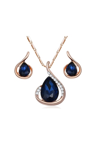 Swarovski Taşlı, Altın Kaplama Gümüş Takı Seti, Yeni Yil,Yilbasi Gümüş