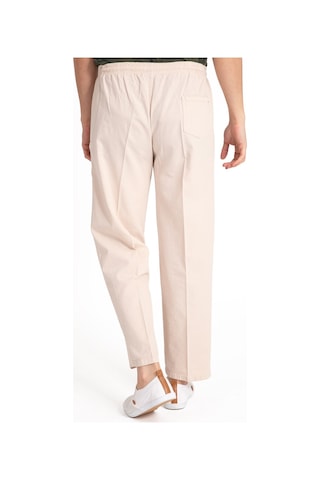 Erkek Ham Bez Lastikli Yüksek Bel Rahat Kalıp %100 Natural Pamuk Eşofman Alt Pantolon Alt Giyim 2188-Krem