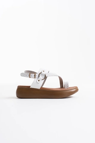 Trendella Beyaz Hakiki Deri Sandalet Tr31my64b Siyah
