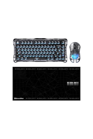 Gravastar Mercury V75 Lite Kablolu Rgb Işıklı Manyetik İngilizce Q Gaming Klavye, M2 Kablosuz Optik