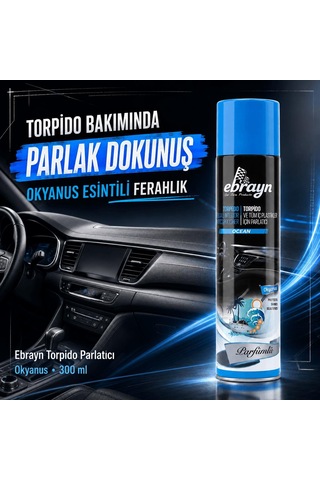 Universal Araç İçi Torpido Ve Tüm Araç İçi Plastikler İçin Parlatıcı Sprey - Parfümlü Okyanus 300 Ml