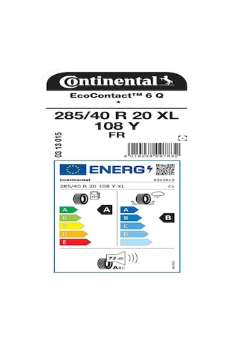 Continental 285/40R20 108Y Xl Fr Ecocontact 6 Q Oto Yaz Lastiği 2026