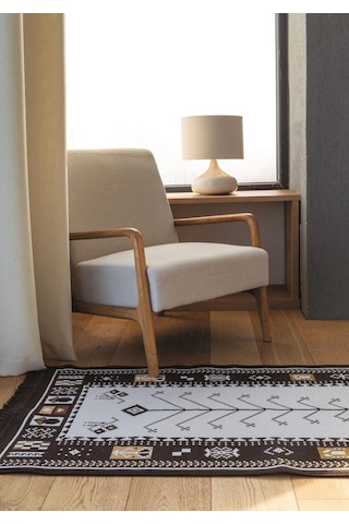 Bigghome Çift Taraflı Kilim, Makinede Yıkanabilir, Modern Desenli, 120 180 Cm, Sa1534a