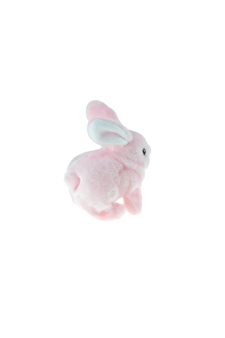 Sevimli Pelüş Tavşan Oyuncak Tavşan Pink Sesli Hareket Pilli 17cm